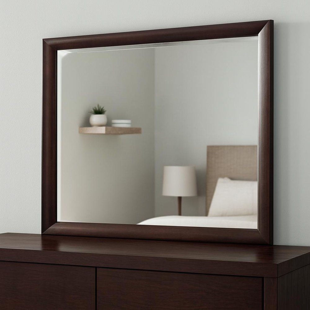 36" Merlot Wood Framed Mounted Dresser Mirror HomeRoots