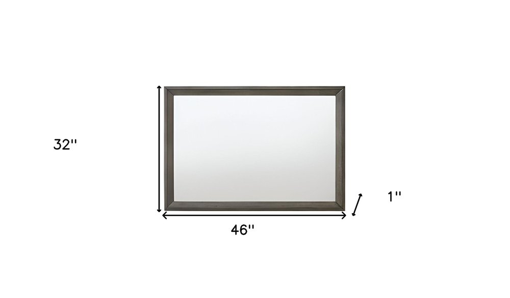 32" Gray Wood Framed Mounted Dresser Mirror HomeRoots