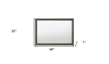 32" Gray Wood Framed Mounted Dresser Mirror HomeRoots