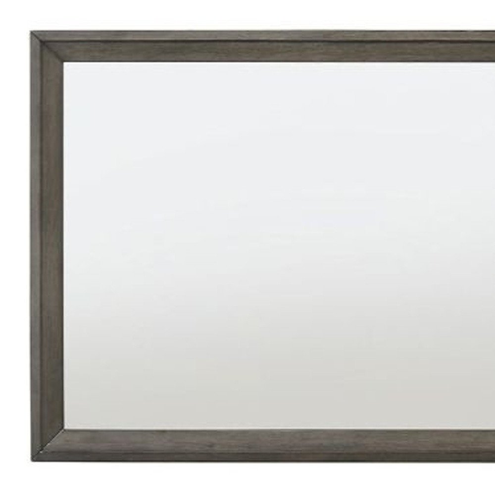 32" Gray Wood Framed Mounted Dresser Mirror HomeRoots