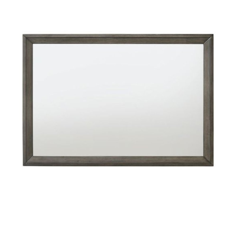 32" Gray Wood Framed Mounted Dresser Mirror HomeRoots