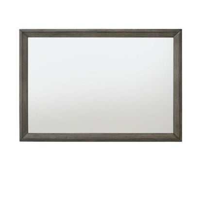 32" Gray Wood Framed Mounted Dresser Mirror HomeRoots