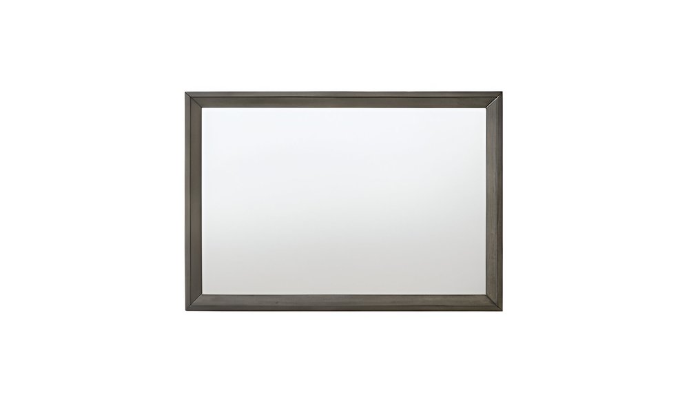 32" Gray Wood Framed Mounted Dresser Mirror HomeRoots