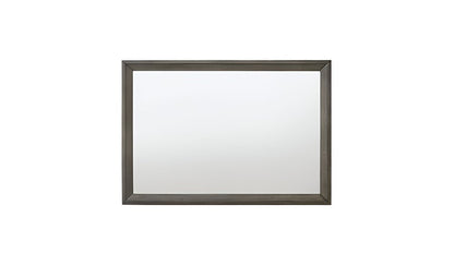 32" Gray Wood Framed Mounted Dresser Mirror HomeRoots