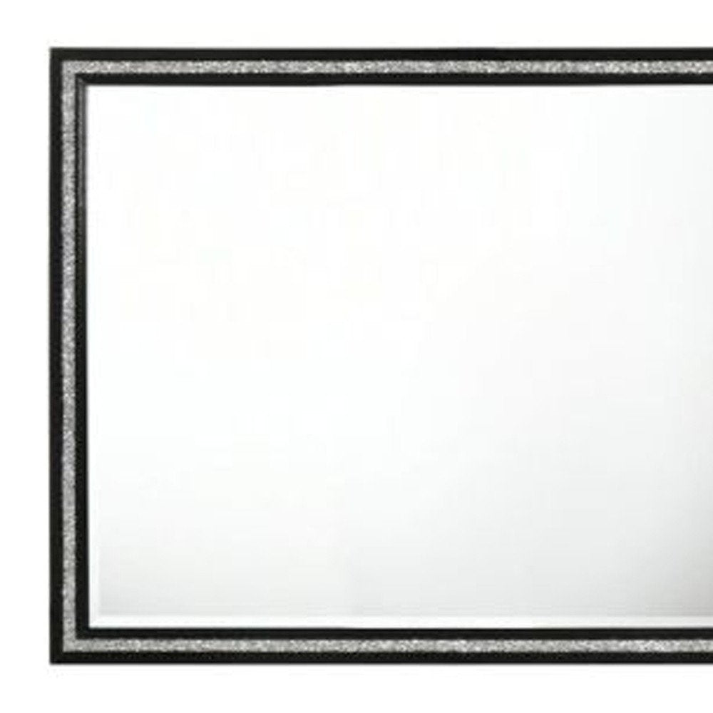 35" Black Wood Framed Mounted Dresser Mirror HomeRoots