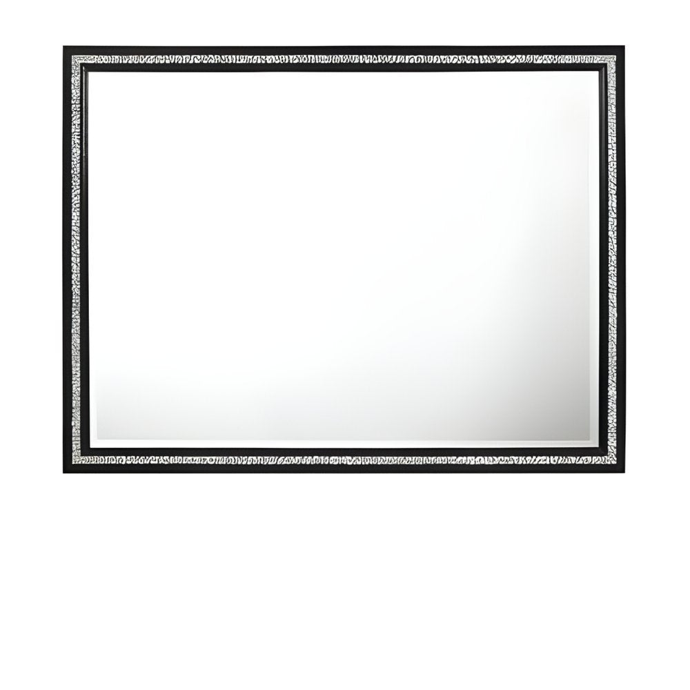 35" Black Wood Framed Mounted Dresser Mirror HomeRoots