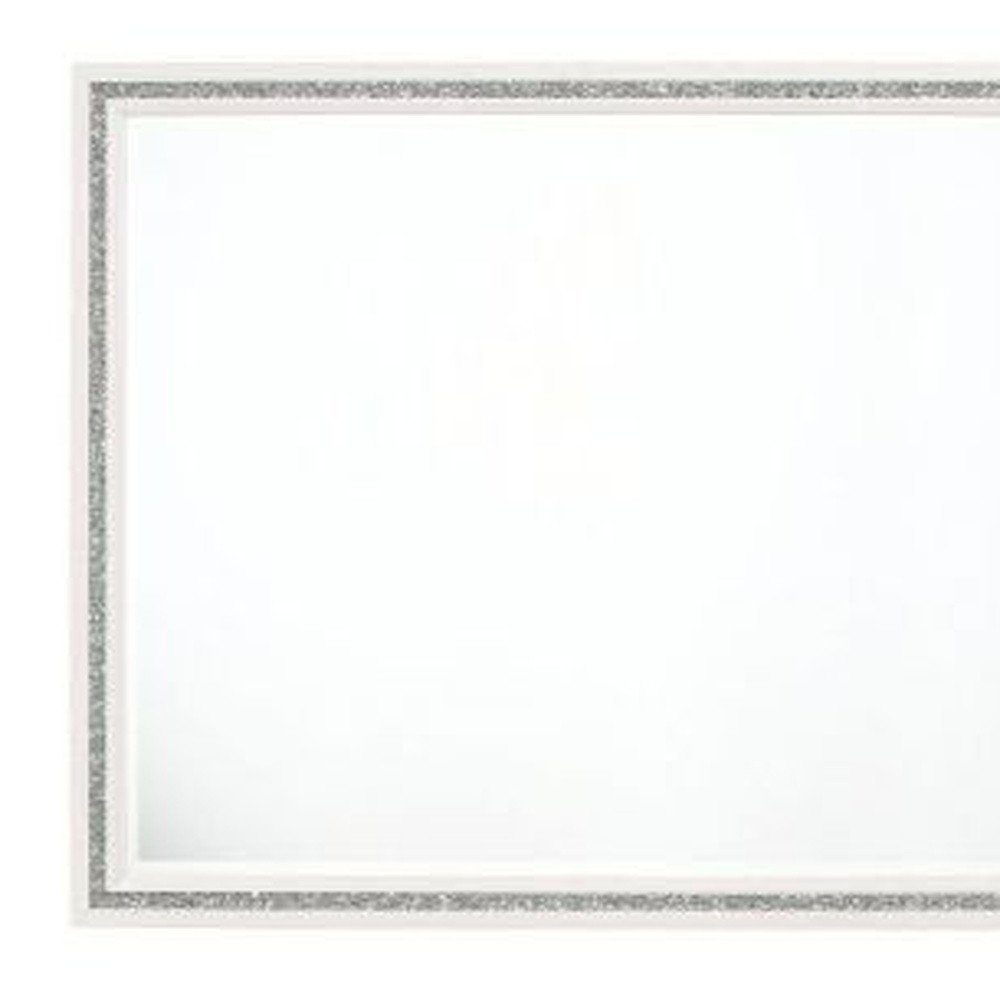 35" White Wood Framed Mounted Dresser Mirror HomeRoots