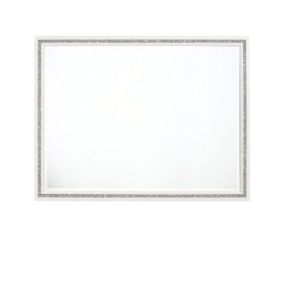 35" White Wood Framed Mounted Dresser Mirror HomeRoots