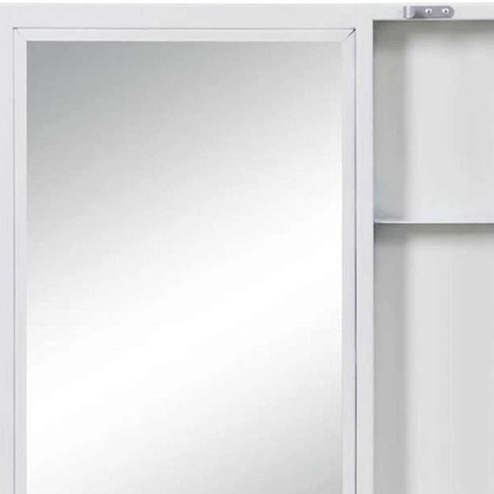 32" White Metal Framed Mounted Dresser Mirror HomeRoots