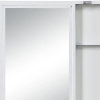 32" White Metal Framed Mounted Dresser Mirror HomeRoots