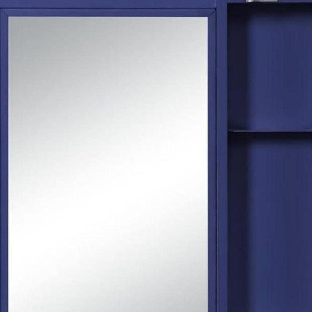 32" Blue Metal Framed Dresser Mirror HomeRoots