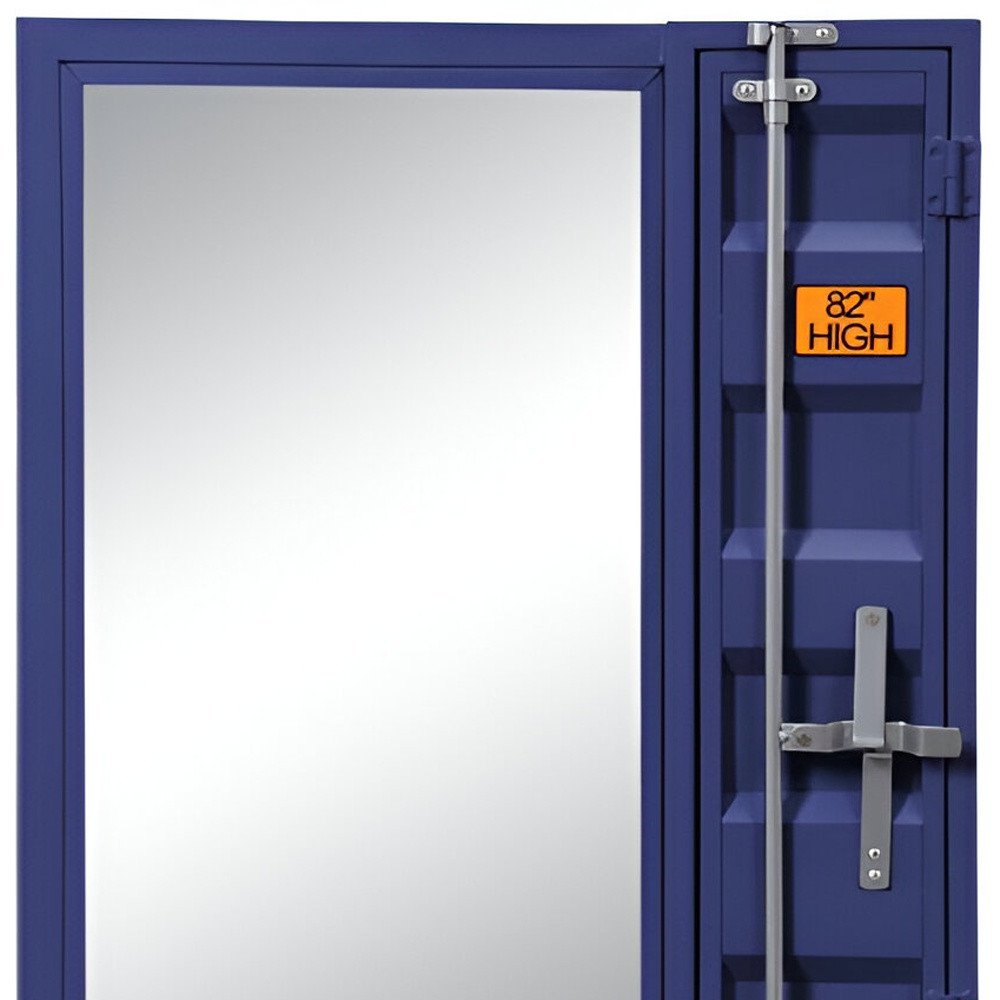 32" Blue Metal Framed Dresser Mirror HomeRoots