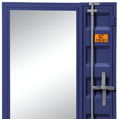 32" Blue Metal Framed Dresser Mirror HomeRoots