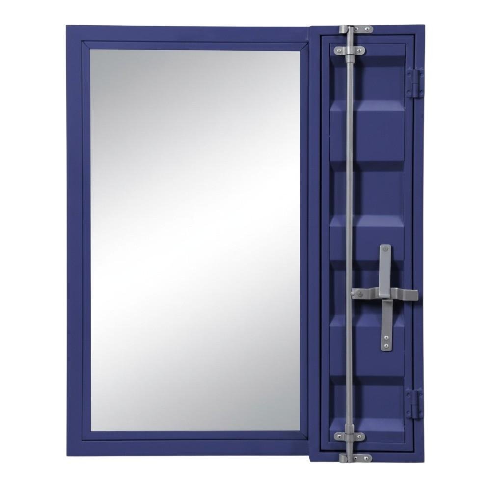 32" Blue Metal Framed Dresser Mirror HomeRoots