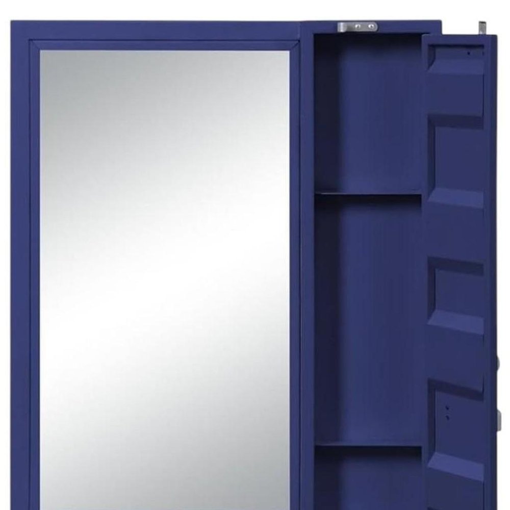 32" Blue Metal Framed Dresser Mirror HomeRoots