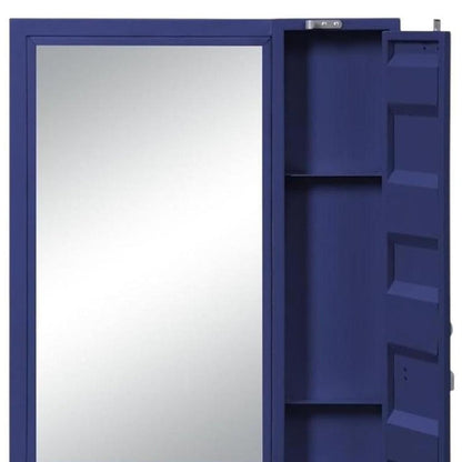 32" Blue Metal Framed Dresser Mirror HomeRoots