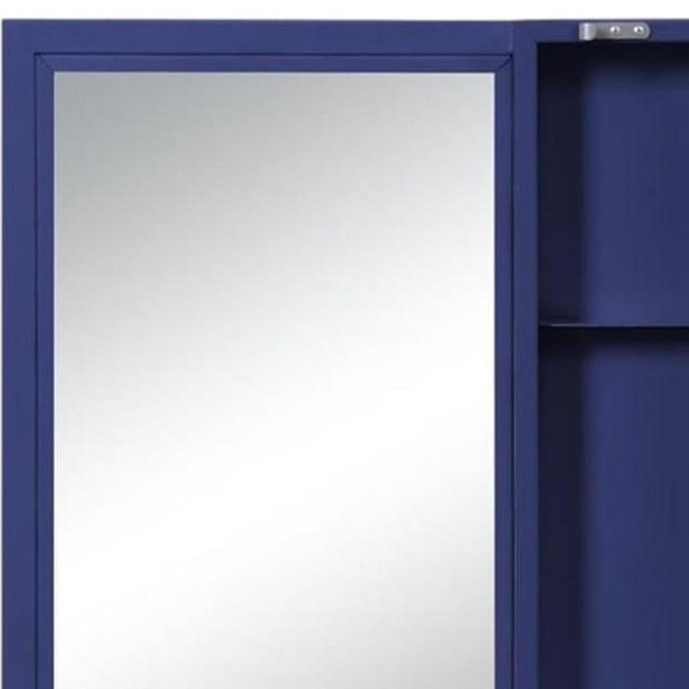 32" Blue Metal Framed Dresser Mirror HomeRoots