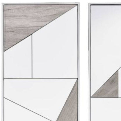 Set of Two Natural Metal Framed Accent Mirror HomeRoots