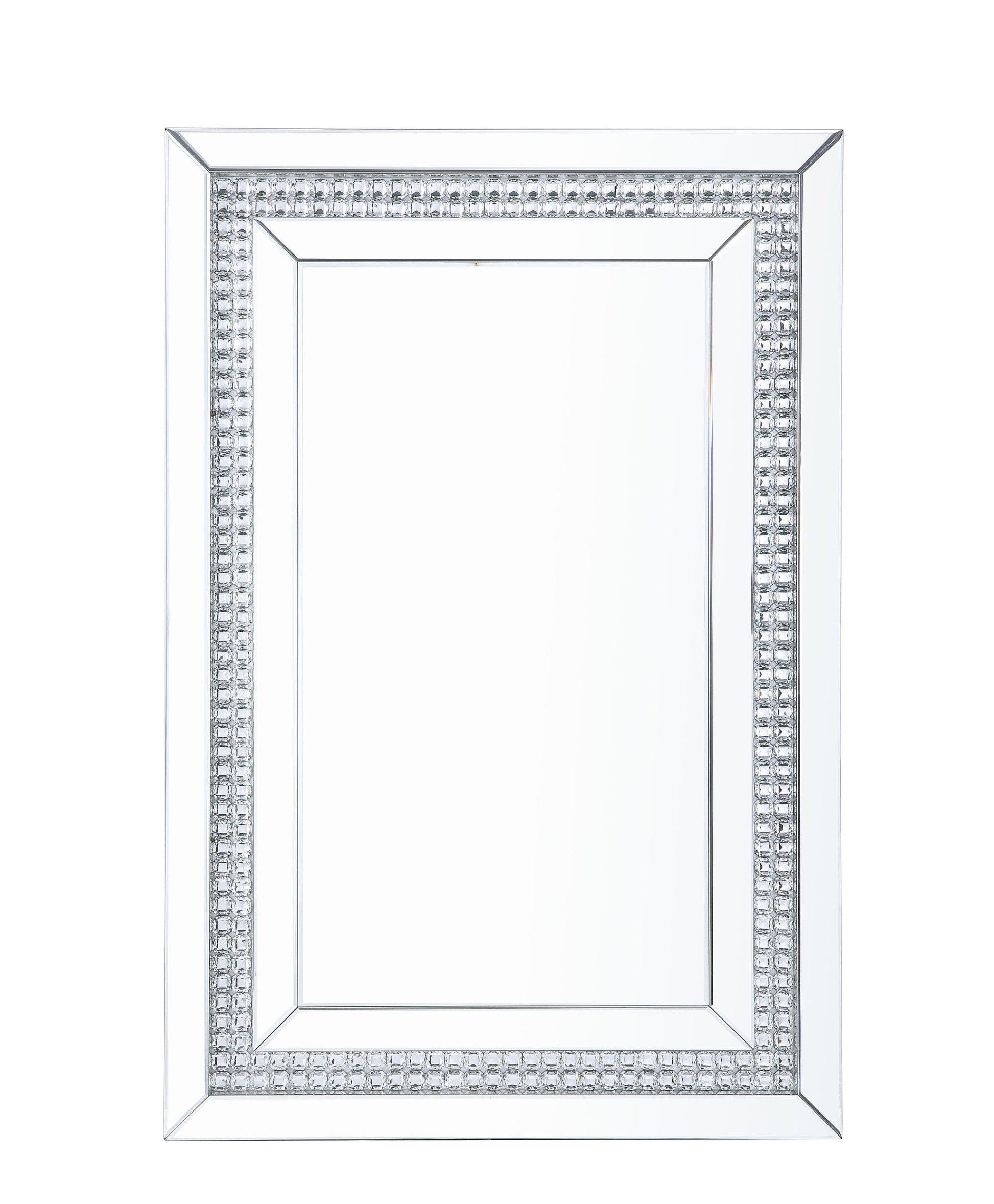 47" Faux Ice Cube Crystals Wall Mounted Accent Mirror - FurniFindUSA