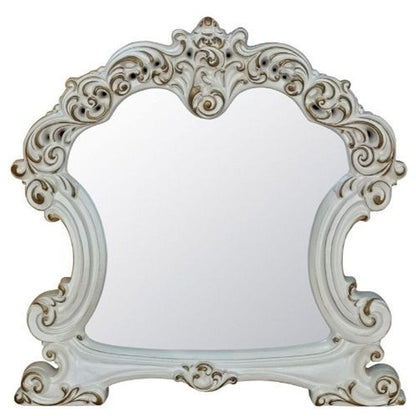 45" White Abstract Wood Framed Mounted Dresser Mirror HomeRoots