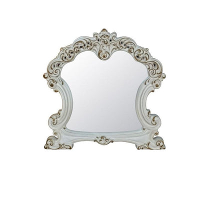45" White Abstract Wood Framed Mounted Dresser Mirror HomeRoots
