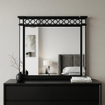 42" Gunmetal Wood Framed Mounted Dresser Mirror HomeRoots