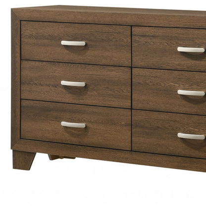59" Brown Solid and Manufactured Wood Six Drawer Double Dresser HomeRoots