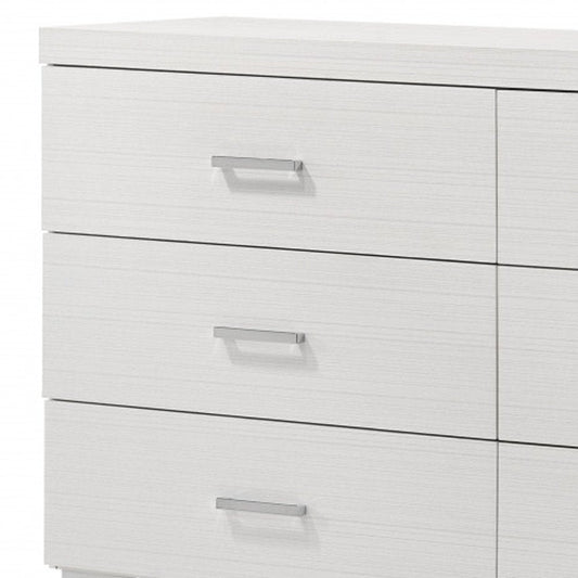 58" White Solid and Manufactured Wood Six Drawer Double Dresser HomeRoots