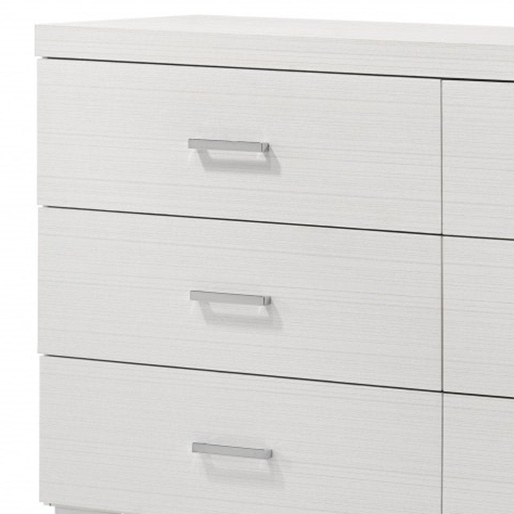 58" White Solid and Manufactured Wood Six Drawer Double Dresser HomeRoots