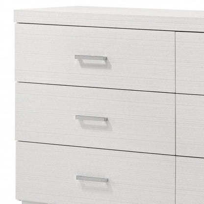 58" White Solid and Manufactured Wood Six Drawer Double Dresser HomeRoots