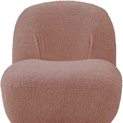 32" Pink Sherpa Solid Color Swivel Slipper Chair