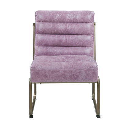 22" Wisteria and Steel Blue Top Grain Leather Ikat Side Chair HomeRoots