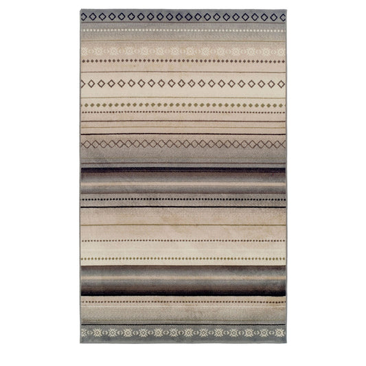 4' X 6' Gray Southwest Geometric Stain Resistant Area Rug - 48.0" (H) x 72.0" (W) x 0.31" (D)