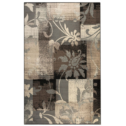 9' X 12' Beige Floral Power Loom Stain Resistant Area Rug - 108.0" (H) x 144.0" (W) x 0.31" (D)