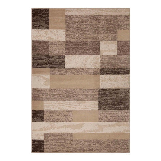 7' X 9' Beige Patchwork Power Loom Stain Resistant Area Rug - 84.0" (H) x 108.0" (W) x 0.31" (D)