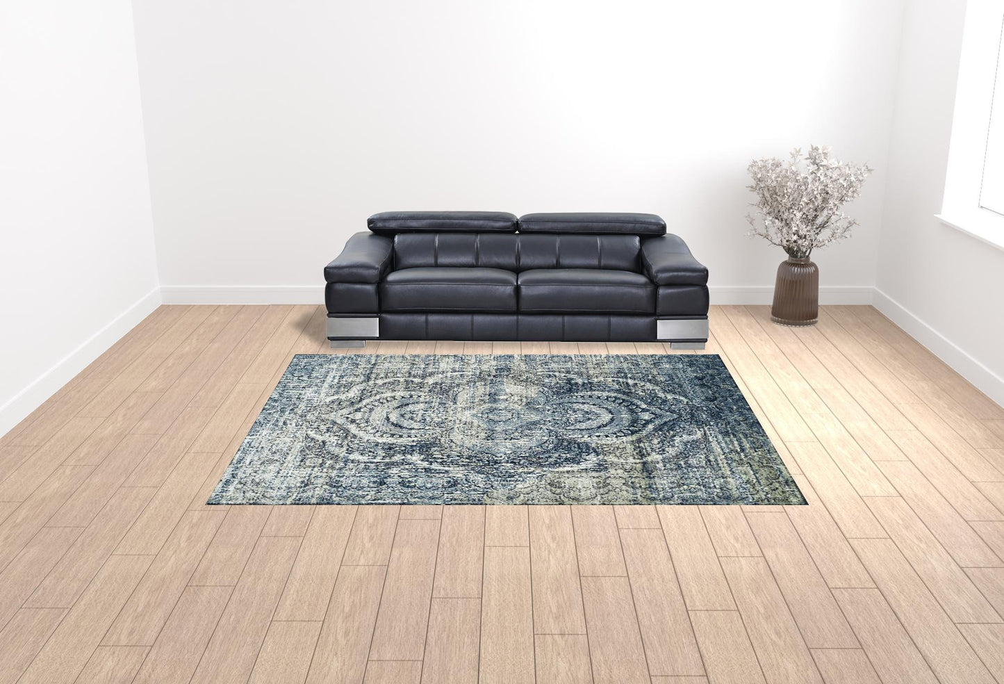 9' X 12' Taupe Abstract Power Loom Distressed Stain Resistant Area Rug - 108.0" (H) x 144.0" (W) x 0.39" (D)