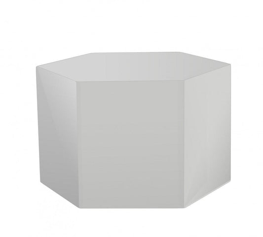 9" Light Gray Hexagon End Table - FurniFindUSA
