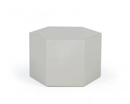 9" Light Gray Hexagon End Table - FurniFindUSA