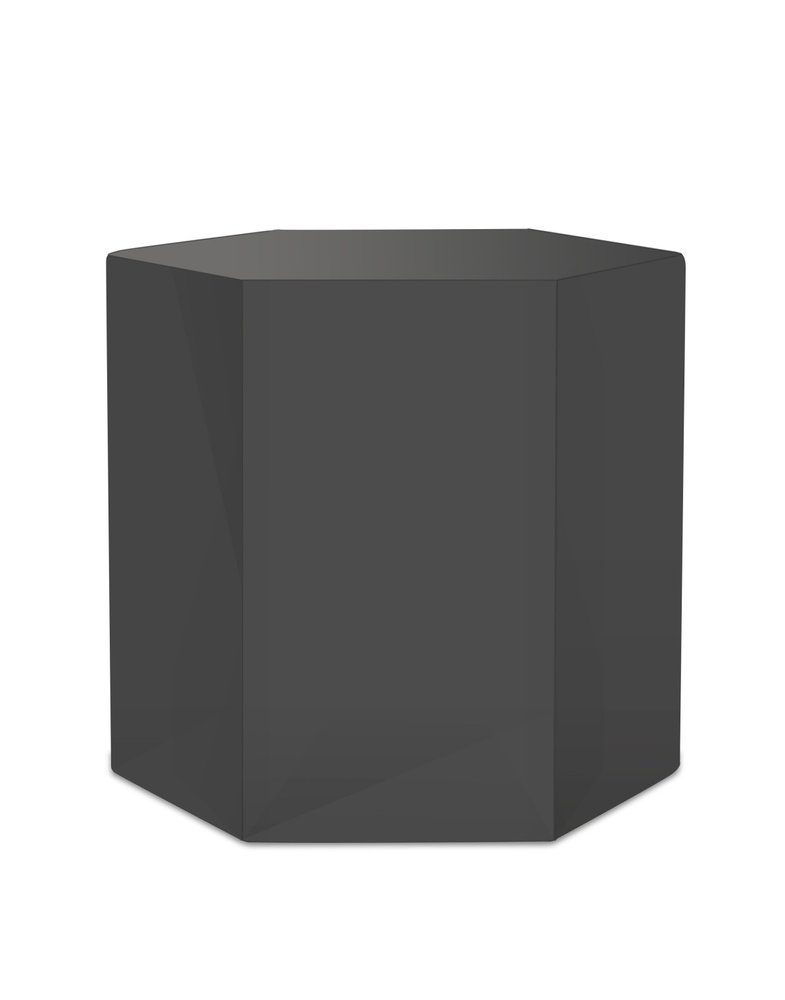 13" Grey High Gloss Manufactured Wood Hexagon End Table HomeRoots