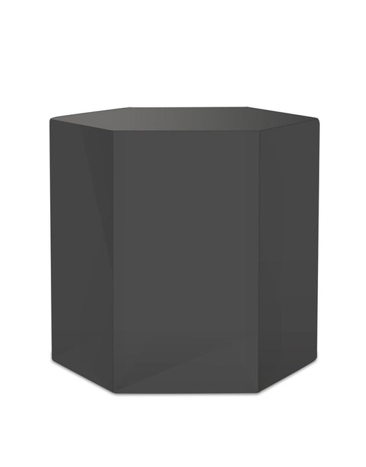 13" Grey High Gloss Manufactured Wood Hexagon End Table HomeRoots