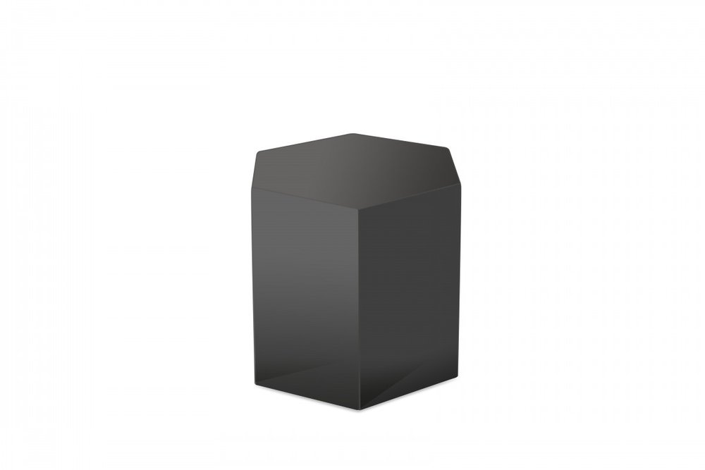 13" Grey High Gloss Manufactured Wood Hexagon End Table HomeRoots