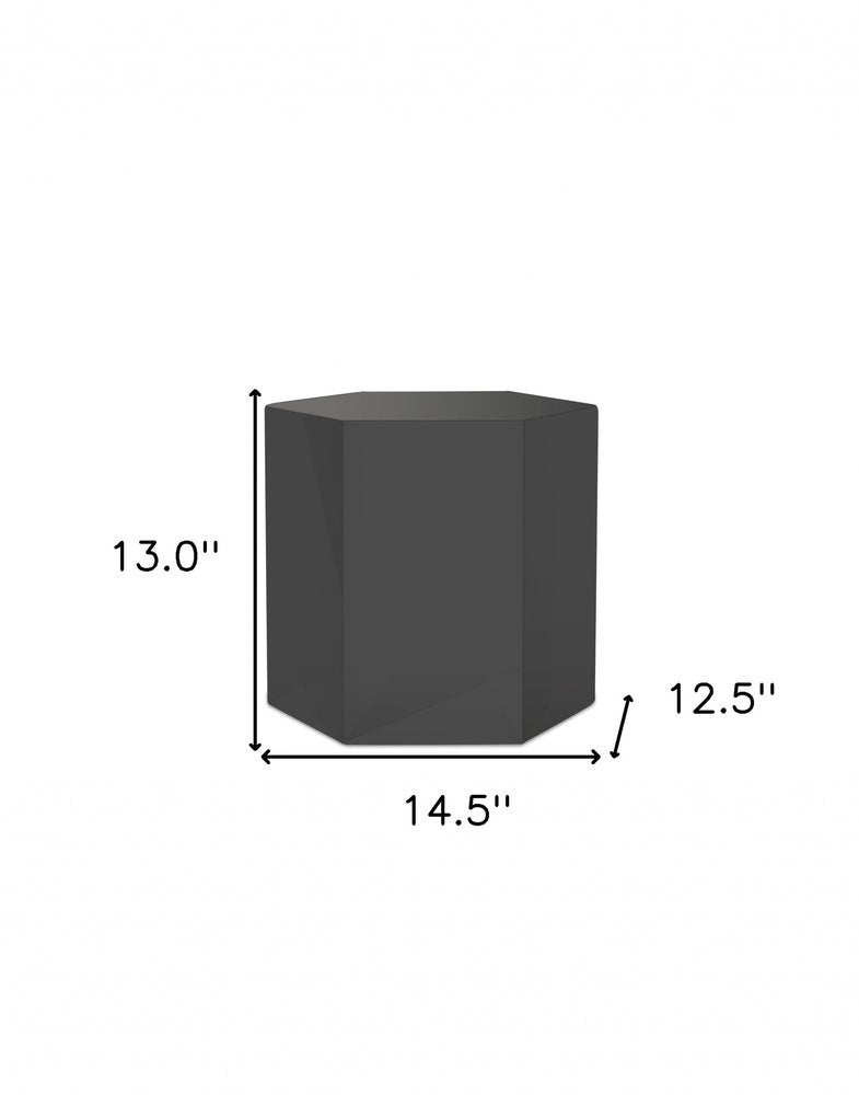 13" Grey High Gloss Manufactured Wood Hexagon End Table HomeRoots