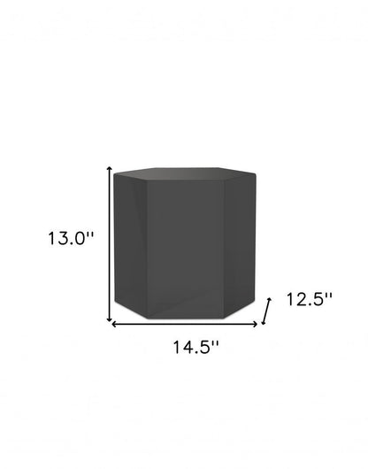 13" Grey High Gloss Manufactured Wood Hexagon End Table HomeRoots