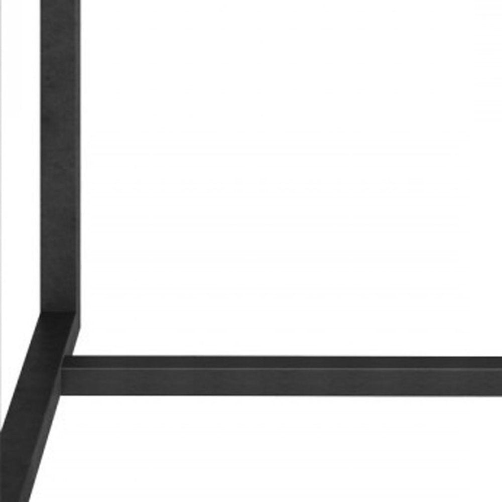 15" Black And White Stone And Metal Square End Table HomeRoots