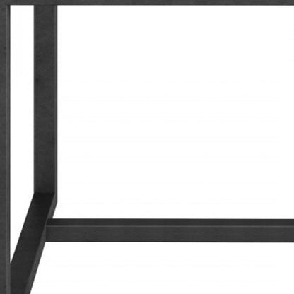 15" Black And White Stone And Metal Square End Table HomeRoots