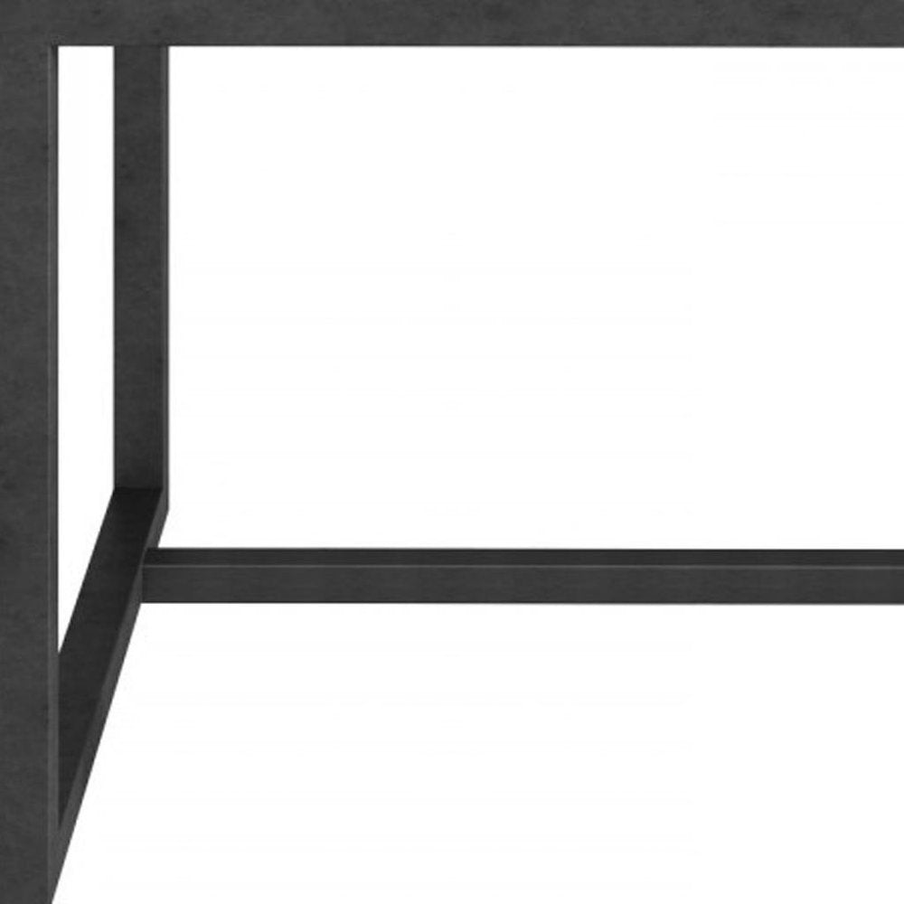15" Black And White Stone And Metal Square End Table HomeRoots