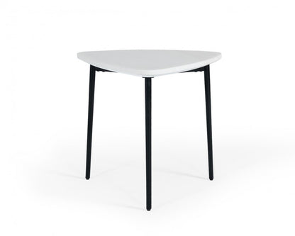 22" Black And White Marble Triangle End Table HomeRoots