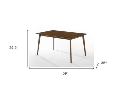 59" Brown Solid Wood Dining Table HomeRoots