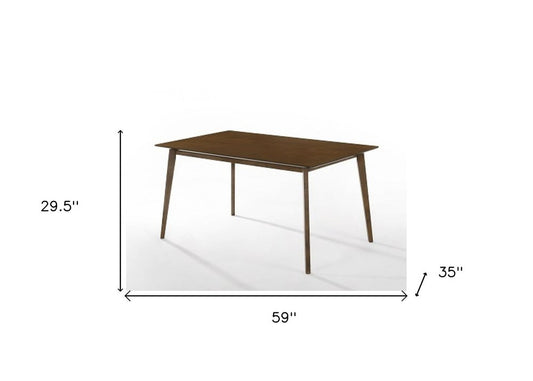 59" Brown Solid Wood Dining Table HomeRoots