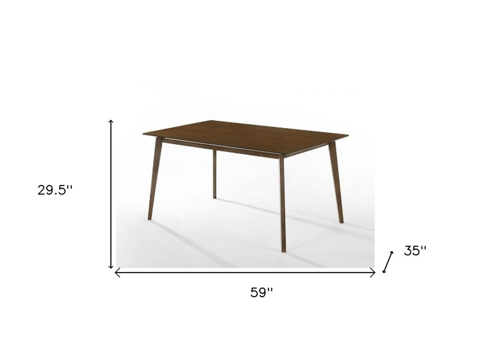 59" Brown Solid Wood Dining Table HomeRoots